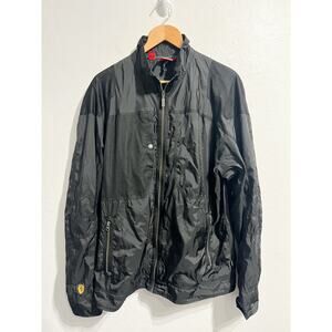 Ferrari Puma Windbreaker Black Jacket XL Full Zip Nylon Car Racing
